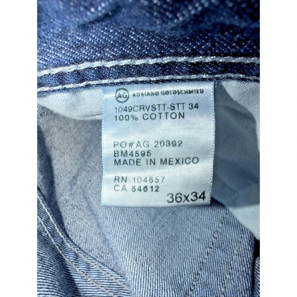 AG The Protege Straight Leg Jeans Men 36x34 Dark Wash Denim